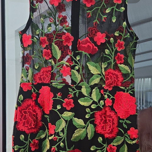 Aikha black sheer mesh floral - aikha,