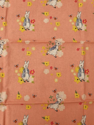 Peter rabbit peach fabric - peter,