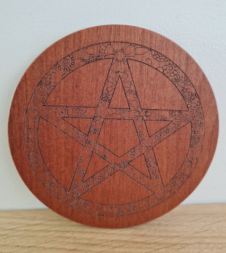 Witch casket round laser - casket,