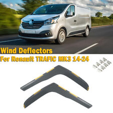 For Renault Trafic MK3 2014-2024 2 Door VAN Wind Deflectors 2pc Tinted w/ Clips