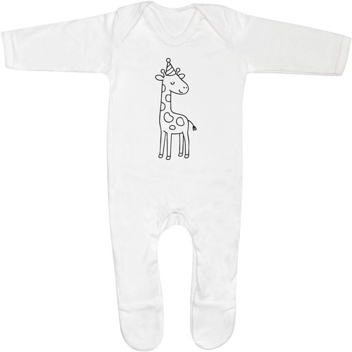 Party giraffe baby romper - 'party,