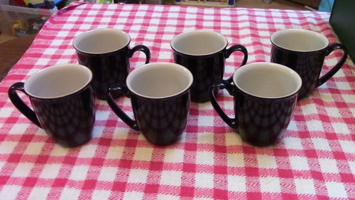 Denby elements black x mugs - denby,