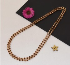1 Gram Gold Plated 2 Line Popular Design Rudraksha Mala for Men