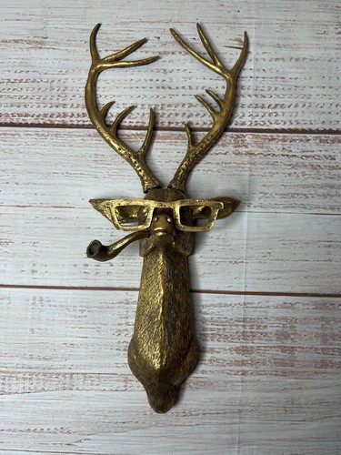 Gold stag wall art - gold,
