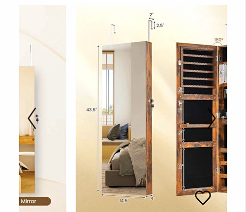 Wall mounted full length - mounted, full-length