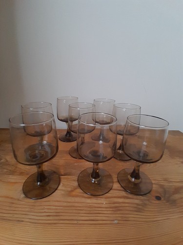 Libbey smoked wine glasses - wine,