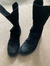 Fiorentini & Baker black suede boots ladies size 40. VGC. Pre-owned. 