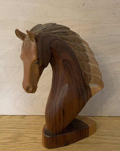 Hand carved wooden horse - hand, head