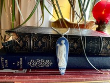 Antique Wedgwood Dip Jasper Ware Cameo Pendant Necklace Gods goddess Gift packed