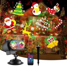 2IN1 Christmas Moving Laser LED Projector Light Xmas Party Outdoor LandscapeLamp