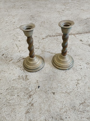 Pair vintage antique brass - pair,