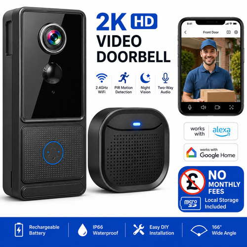 Wireless video doorbell camera - wireless,