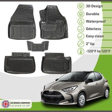 3D Car Mats Rubber Floor Mats For Toyota Yaris 2 Wd 2020-Up Allweather Tailored