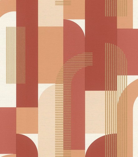 Rasch paprika orange geometric - rasch,
