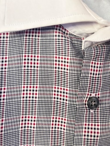 Duchamp micro check - shirt, red