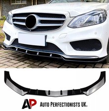 Mercedes E Class W212 AMG Line Front Lip Splitter Gloss Black Spoiler 2013-16