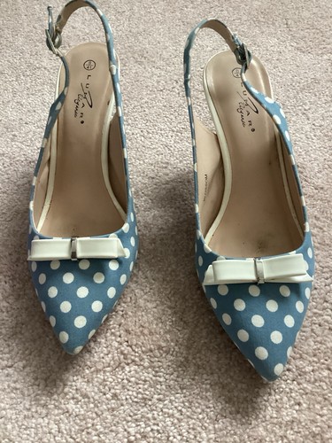 Ladies blue polka - ladies,