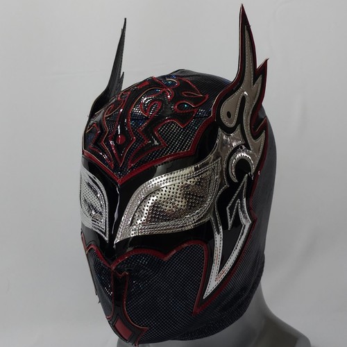 Red and silver wrestling mask - and,