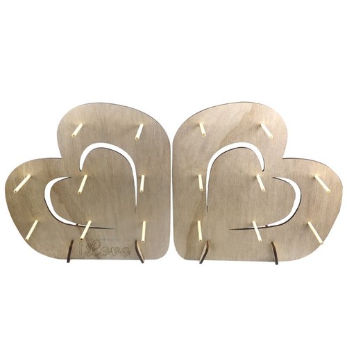 2pcs wooden heart - 2pcs, sweet