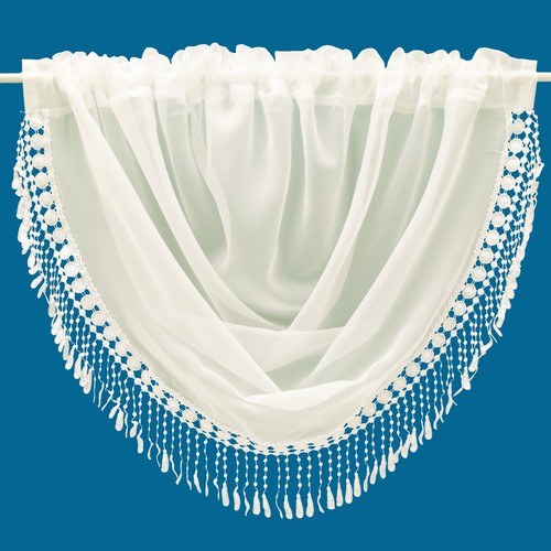 Plain tasselled voile - plain,