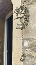 Vintage brass door bell - vintage,