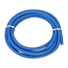 Braided Leather Cord, 6mmx2m Round Faux Leather Bolo String, Blue