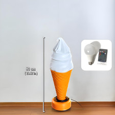 Outdoor Cone Display w/Light Soft Ice Cream Model Advertisement Pavement Sign