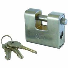 ASEC Steel Sliding Shackle 80mm Commercial Shutter & Chain Padlock with 3 Keys