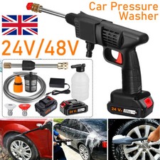 Portable Cordless Car High Pressure Washer Jet Water Wash Cleaner Gun +2 Battery