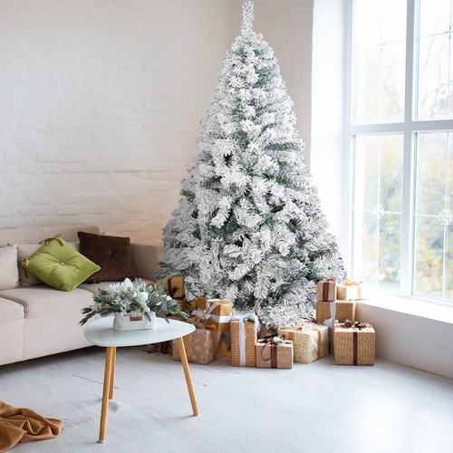Snow covered christmas tree - snow,