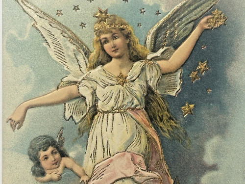 Christmas postcard angel - christmas,