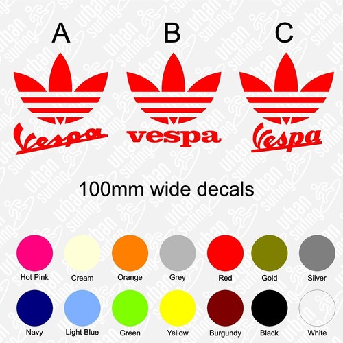 Vespa adidas stickers - adidas, 100mm