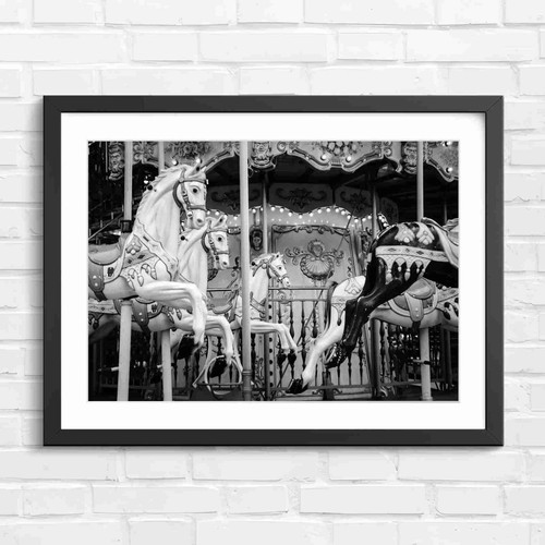 Vintage carousel horse night - carousel,