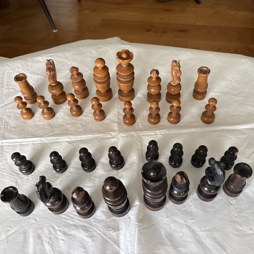 Antique complete chess set - chess,