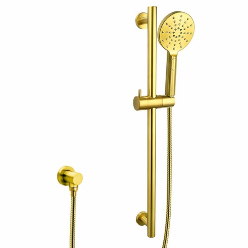 Brushed gold round shower - brushed,
