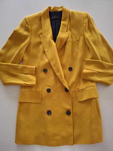 Zara double breasted yellow - breasted,