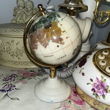 Precious Gemstone Mini Globe Cream and Gold 