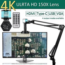 48MP 4K Digital Microscope HDMI USB Camera 1-150X for PCB Soldering