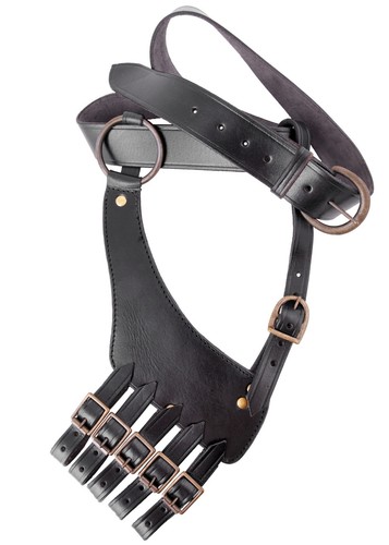 Black leather sword rapier - black,