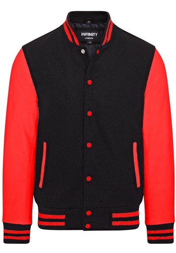 Black letterman baseball wool - letterman,