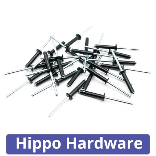 Black pop rivet - black, open