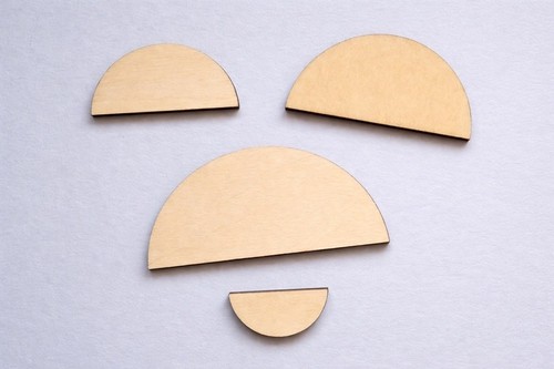 Semi circle circles wooden - -,