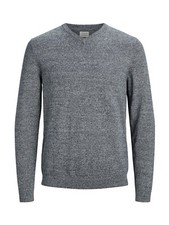 Jack & Jones Mens New V Neck Knitted Long Sleeve Jumper Black Navy Grey