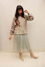 Vintage silk beaded top U.K. 10/12