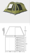 VANGO Icarus 500 Delux Family Tent + Tent footprint + Awning Used Once