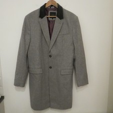 JASPER CONRAN CHESTERFIELD COVERT COAT 42 GREY VELVET COLLAR LONDON OVERCOAT