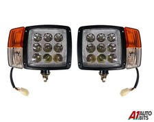 Led Headlight Lights For JCB Telehandler Loader Loadall Head Wired Headlamp Pair