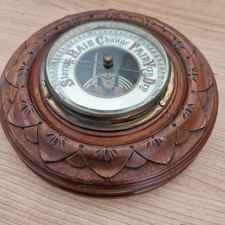 Antique Round Wooden Aneroid
