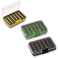 Leeda Profil 250 Slot Double Sided Clear Fishing Fly Box - Black, Yellow & Green
