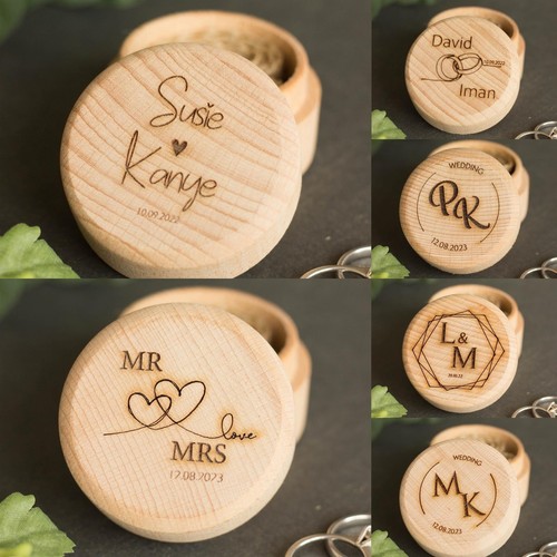 Engraved wooden ring - box, |